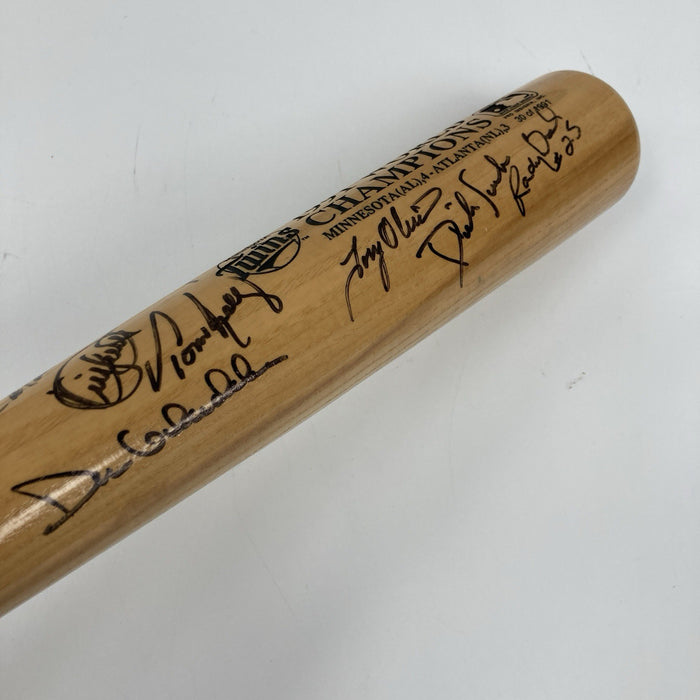 1991 Minnesota Twins World Series Champs Team Signed Baseball Bat Beckett COA