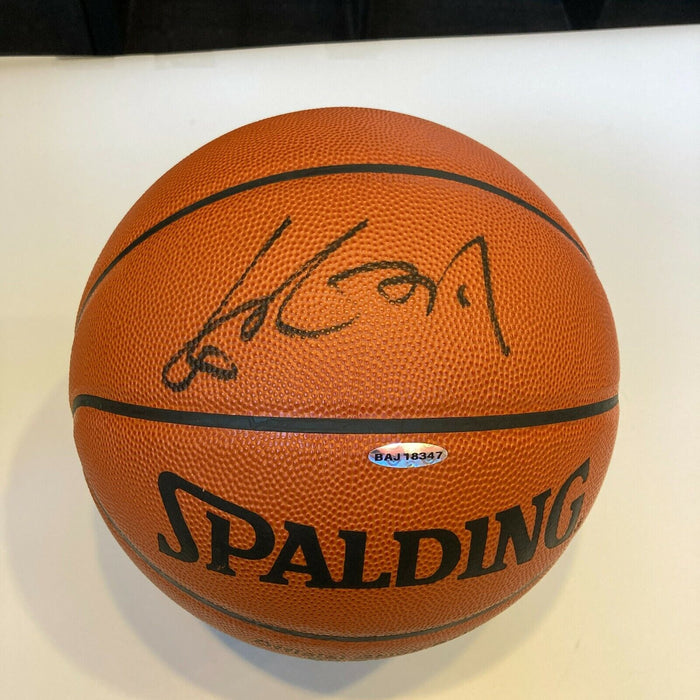 Yao Ming Signed Spalding Official NBA Game Basketball UDA Upper Deck & JSA