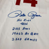 Pete Rose Signed Heavily Inscribed STATS Cincinnati Reds Jersey PSA DNA COA