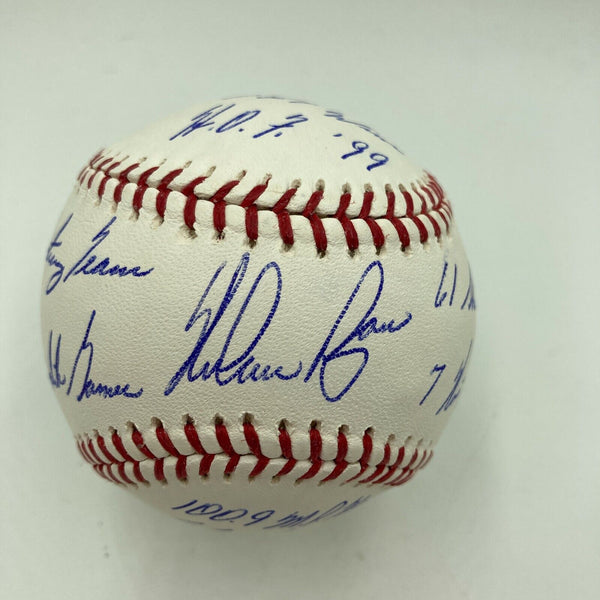 Beautiful Nolan Ryan Signed Heavily Inscribed Career STAT Baseball MLB Authentic