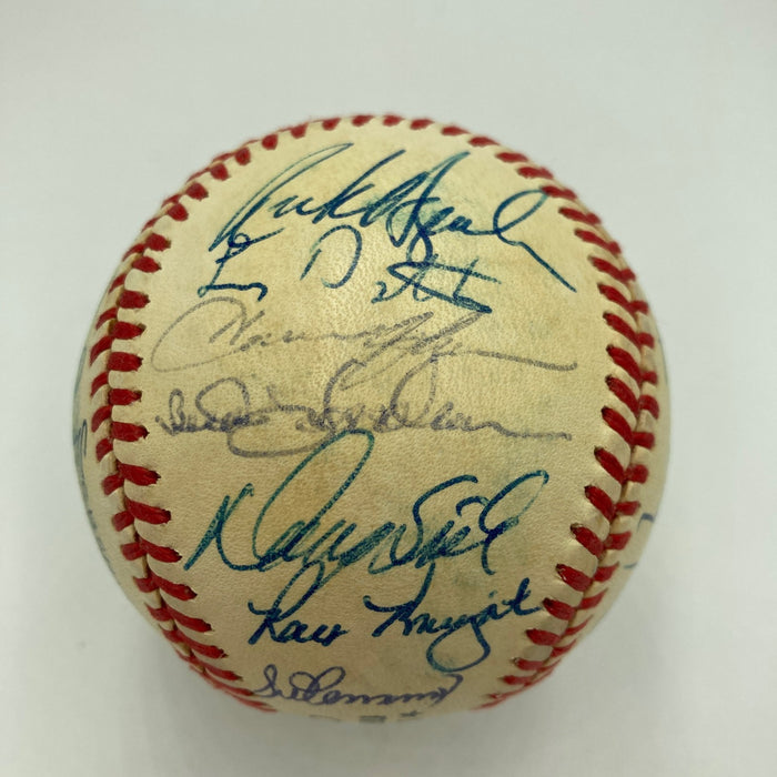 1986 New York Mets World Series Champs Team Signed Vintage NL Baseball JSA COA