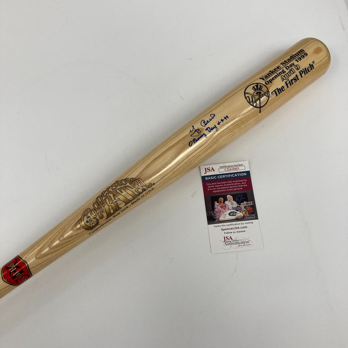 Yogi Berra Signed Inscribed 1999 Opening Day First Pitch Baseball Bat JSA COA