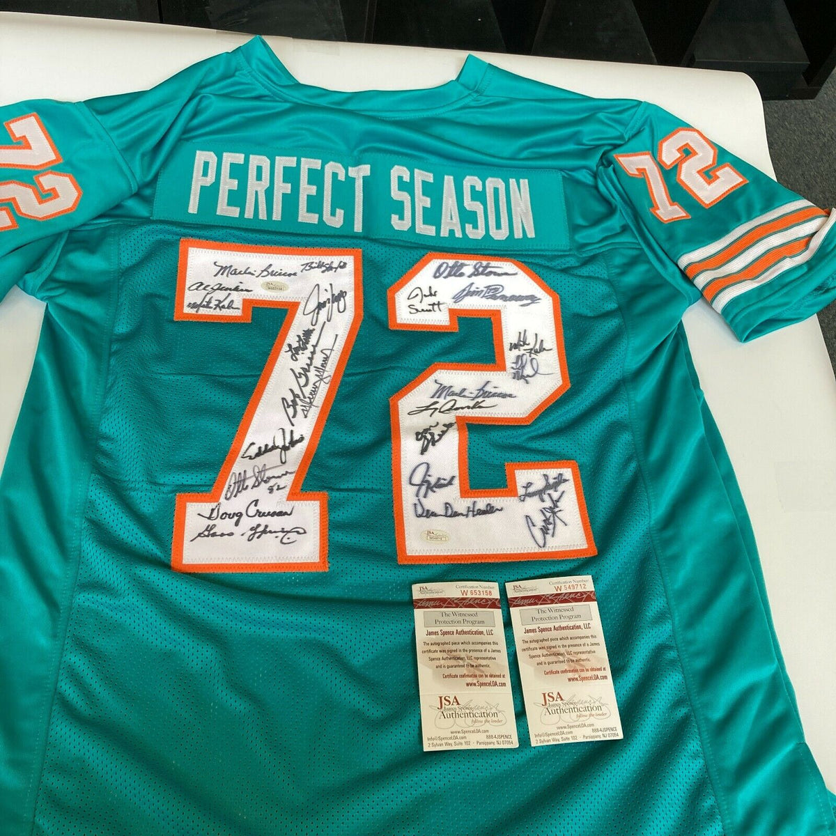 1972 Miami Dolphins Super Bowl Champs Team Signed Perfect Season Jersey JSA  COA