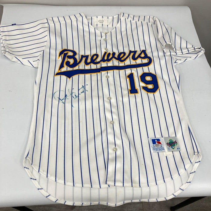 Robin Yount Signed 1992 Game Issued Milwaukee Brewers Jersey PSA DNA & MEARS COA