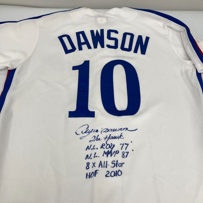 Andre Dawson Signed Heavily Inscribed STATS Montreal Expos Authentic Jersey PSA