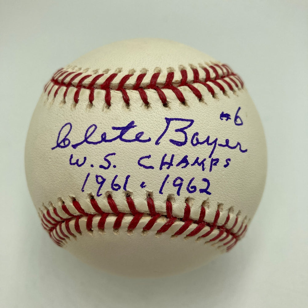 Clete Boyer #6 1961 & 1962 W.S. Champs Signed Baseball PSA DNA COA