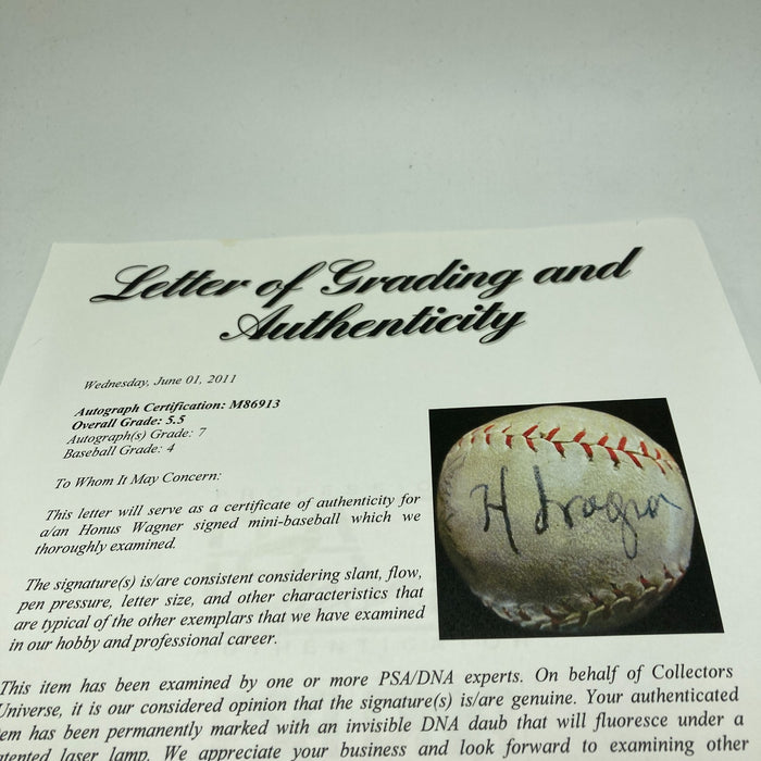 Honus Wagner Single Signed 1940 Mini Baseball PSA DNA & Beckett COA