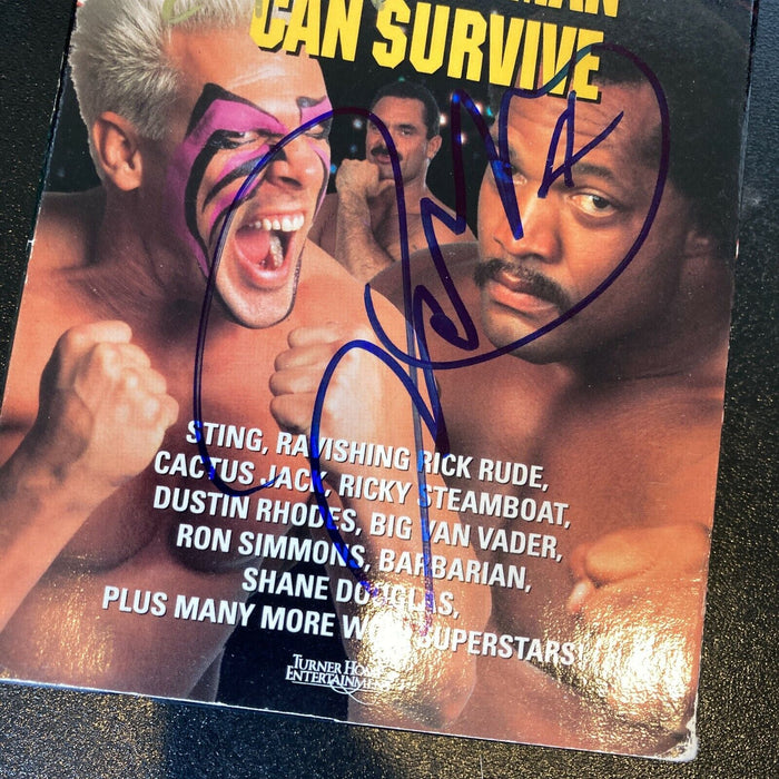 Goldust, Cactus Jack, 2 Cold Scorpio, Larry Zbyszko Signed VHS Movie JSA COA