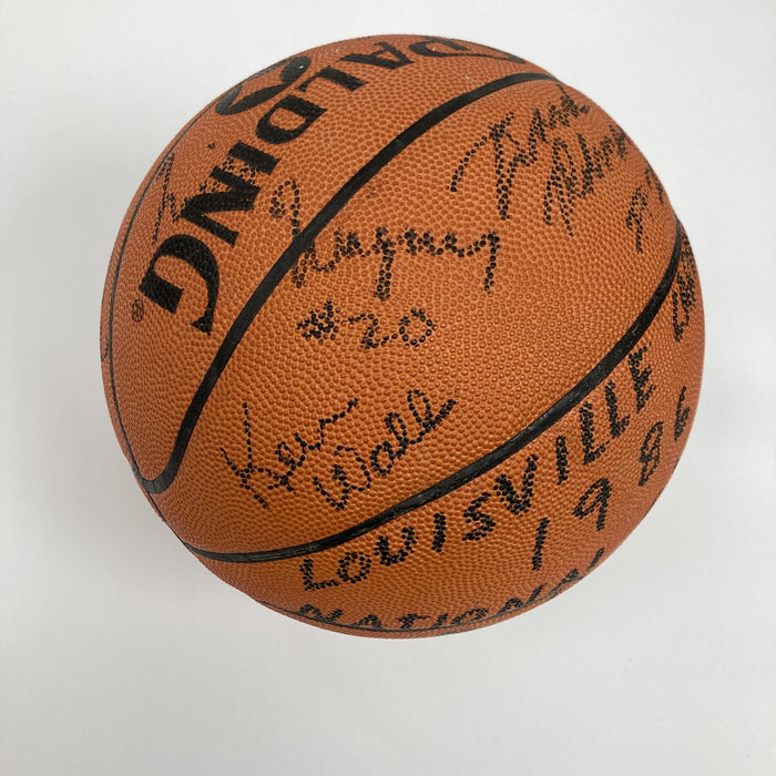 1985-86 Louisville Cardinals NCAA Champs Team Signed Basketball JSA COA