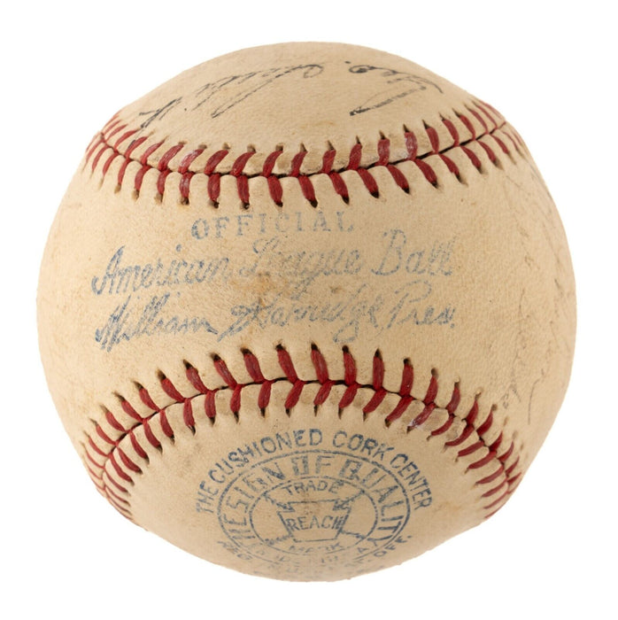 1936 New York Yankees World Series Champs Team Signed Baseball Lou Gehrig JSA