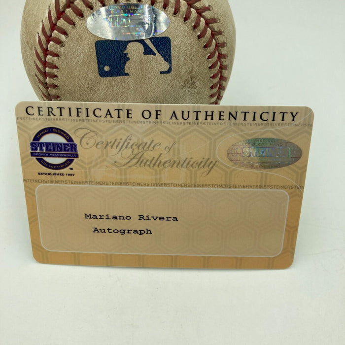 Mariano Rivera 598th Save Signed Game Used Baseball Steiner COA MLB Authentic