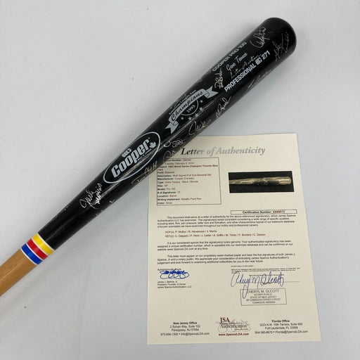 1993 Toronto Blue Jays World Series Champs Team Signed Baseball Bat JSA COA