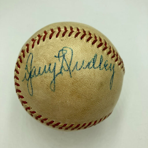 Jimmy Dudley Single Signed 1954 American League Baseball JSA COA Indians HOF