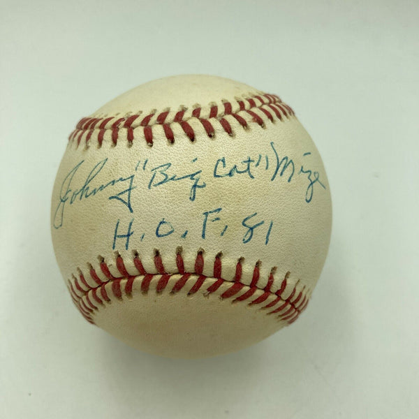 Johnny Big Cat Mize HOF 1981 Signed American League Baseball With JSA COA