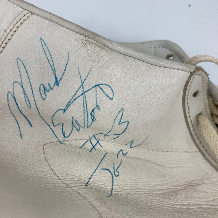 Mark Eaton Signed Utah Jazz Game Worn Sneakers Shoes JSA COA