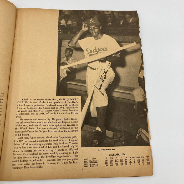 1955 Brooklyn Dodgers W.S. Champs Team Signed Yearbook Jackie Robinson JSA COA