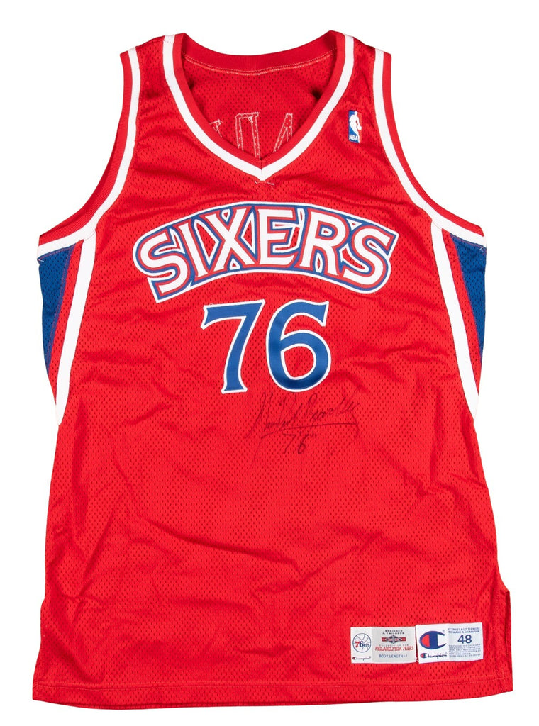 Jリーグ記念プレート 1995 Shawn Bradley Signed Team-Issued 1995-96 Philadelphia 76ers Road
