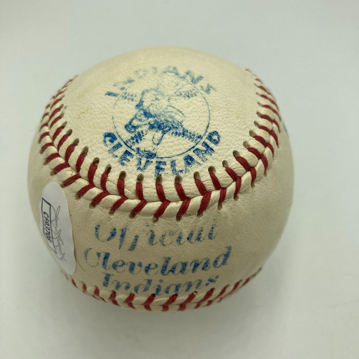 Bob Feller Bob Lemon Early Wynn Mike Garcia Indians Pitchers Signed Baseball JSA