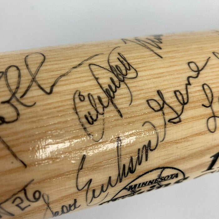 1991 Minnesota Twins World Series Champs Team Signed Baseball Bat Beckett COA