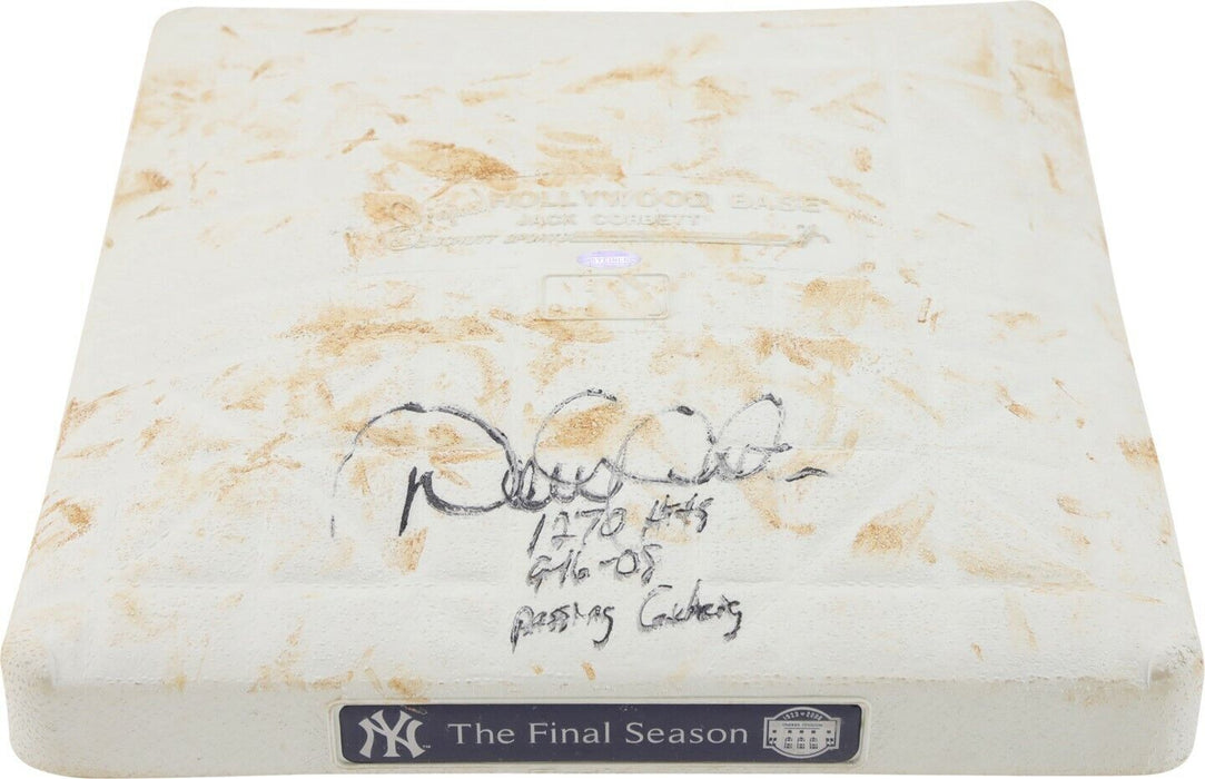 Derek Jeter "1270 Hits 9-16-08 Passing Lou Gehrig" Signed Game Used Base Steiner