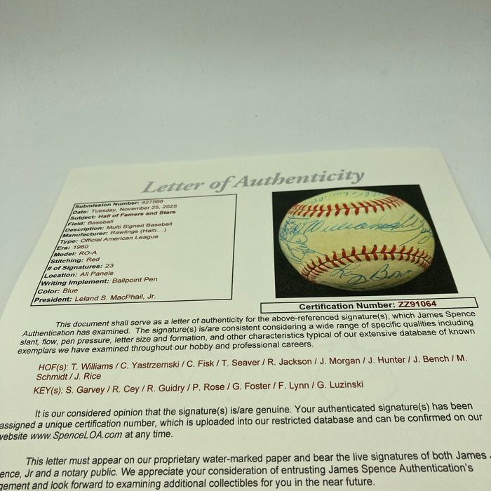 Ted Williams Carl Yastrzemski Boston Red Sox Legends Multi Signed Baseball JSA