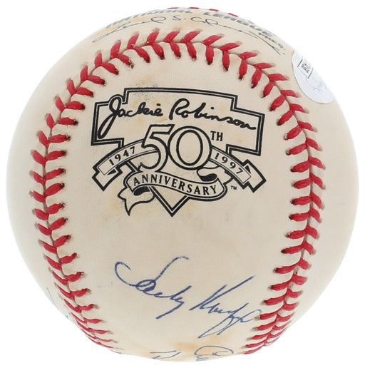 Sandy Koufax Brooklyn Dodgers Legends Signed Jackie Robinson Baseball JSA  COA