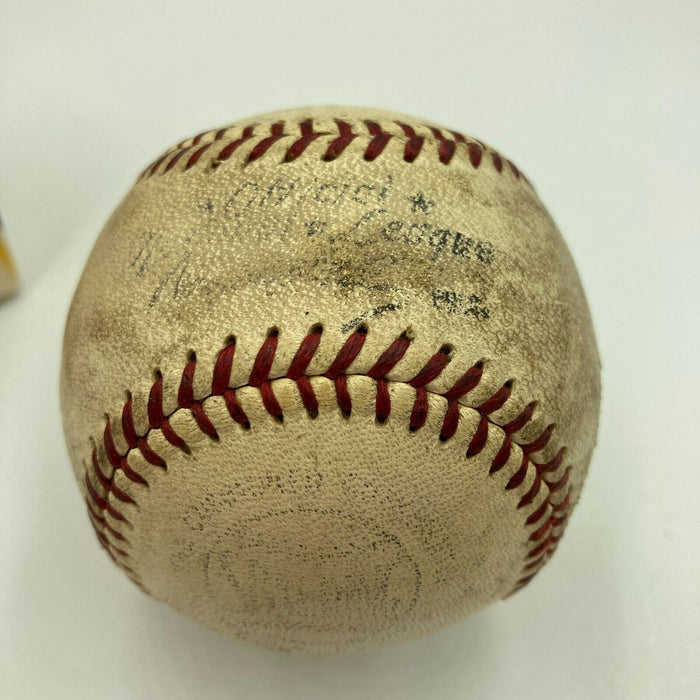 John De Merit Signed 1961 Actual Hit Game Used Baseball Milwaukee Braves JSA COA