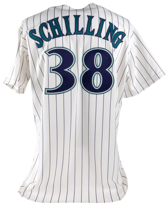 Curt Schilling Signed Authentic 2001 Arizona Diamondbacks Game Issued Jersey JSA