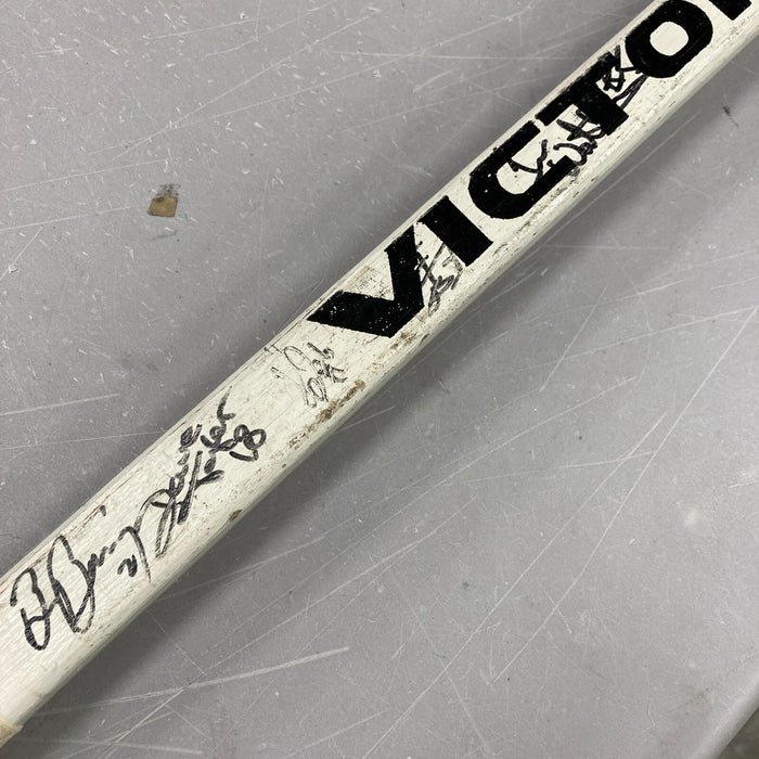 1990-91 Los Angeles Kings Team Signed Game Used Goalie Stick Wayne Gretzky PSA