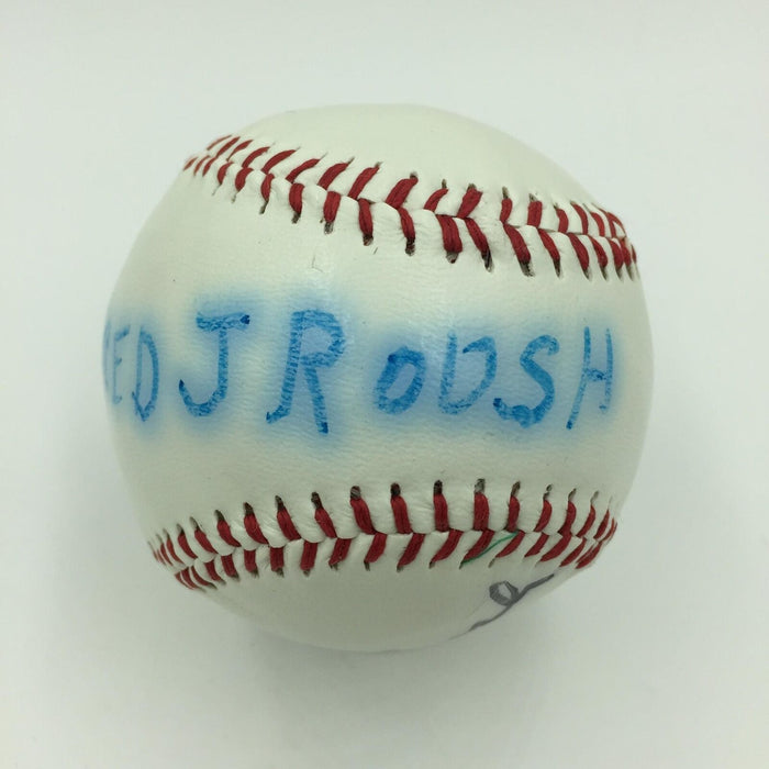 Rare Edd Roush & Fred Roush Brothers Signed Autographed Baseball With JSA COA