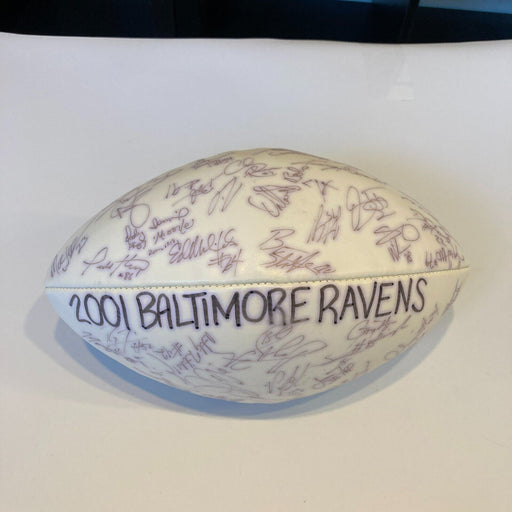2001 Baltimore Ravens Team Signed Wilson NFL Football JSA COA #5