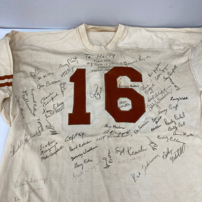 1969 Texas Longhorns NCAA National Champs Team Signed Game Issued Jersey PSA DNA