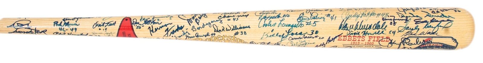 Stunning Brooklyn Dodgers Signed Bat 86 Sigs! Beckett Sandy Koufax Vin Scully