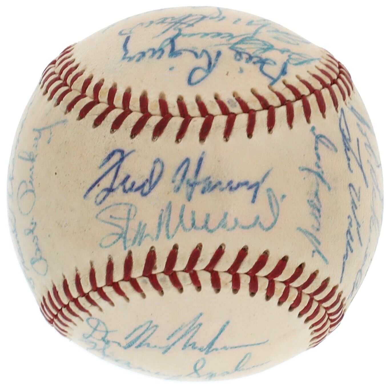 Willie Mays Stan Musial Signed 1958 All Star Game Team Signed Baseball JSA COA