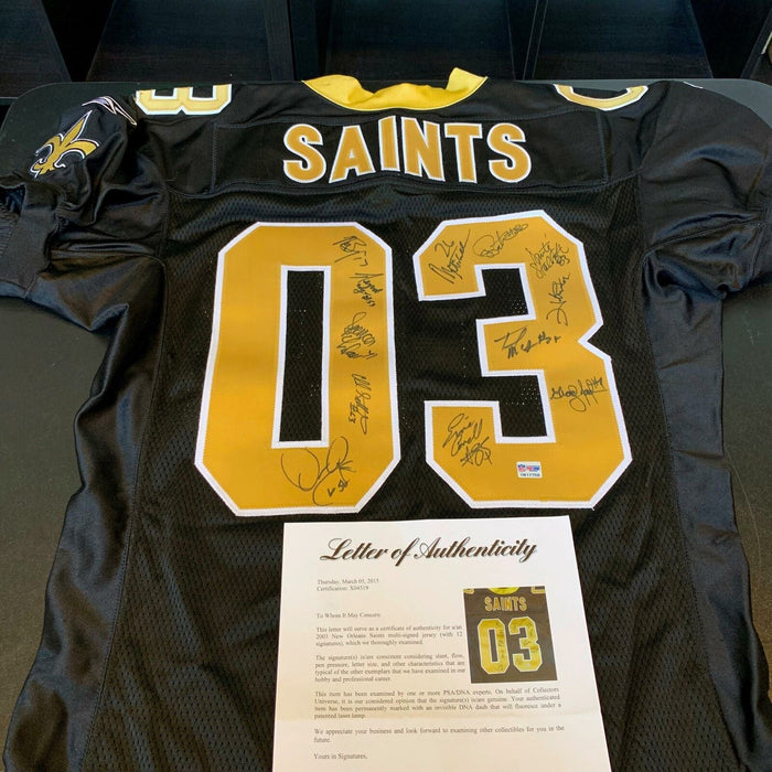2003 New Orleans Saints Team Signed Authentic Game Issued Jersey PSA DNA COA