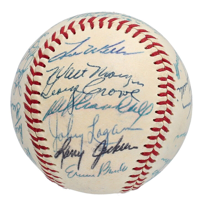 1958 All Star Game Team Signed Baseball 26 Sigs Willie Mays Ernie Banks JSA COA