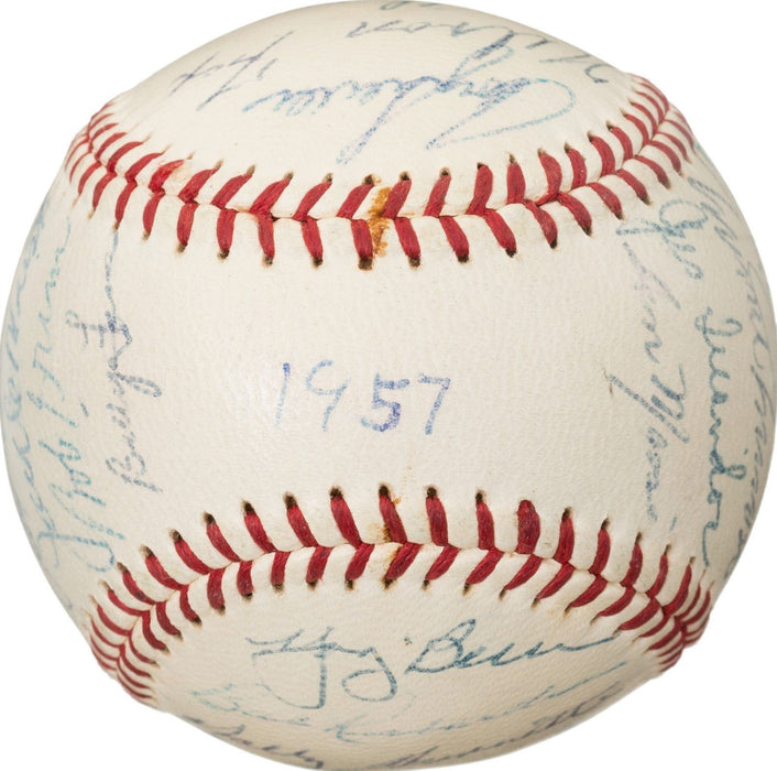 1957 All Star Game Team Signed Baseball Elston Howard Nellie Foxx Yogi Berra PSA