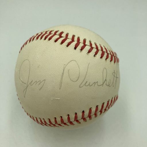 Jim Plunkett Signed Vintage National League Baseball Heisman Trophy Winner JSA