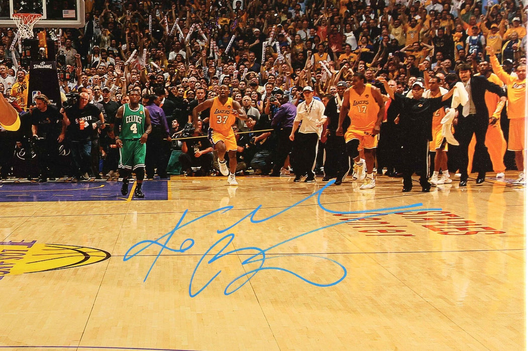 Beautiful Kobe Bryant Signed 2010 NBA Finals Game 7 20x38 Canvas Photo PSA DNA