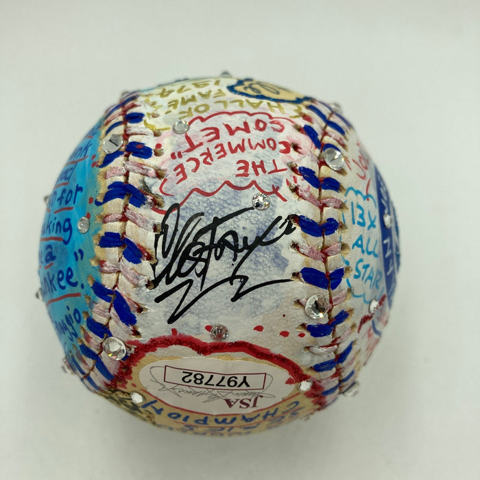 Mickey Mantle & Joe Dimaggio Signed Charles Fazzino Pop Art Baseball PSA RARE