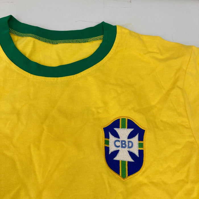 Pele Signed Autographed Brazil Soccer Jersey With Beckett COA