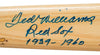 Beautiful Ted Williams "Boston Red Sox 1939-1960" Signed Inscribed Bat Beckett
