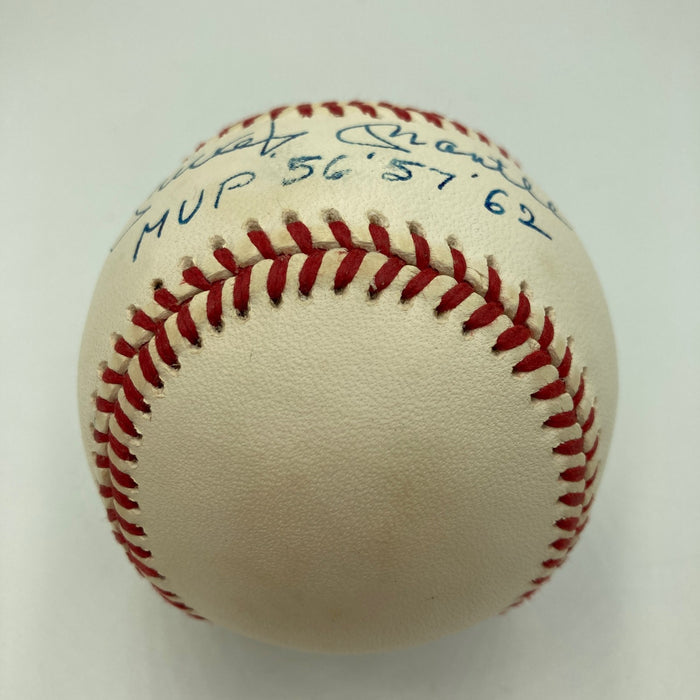 Mickey Mantle Roger Maris Joe Dimaggio Yankees Multi Signed Baseball PSA DNA COA