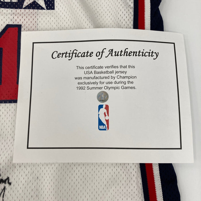 1992 Karl Malone Signed Game Issued Team USA Olympics Jersey MEARS COA & JSA