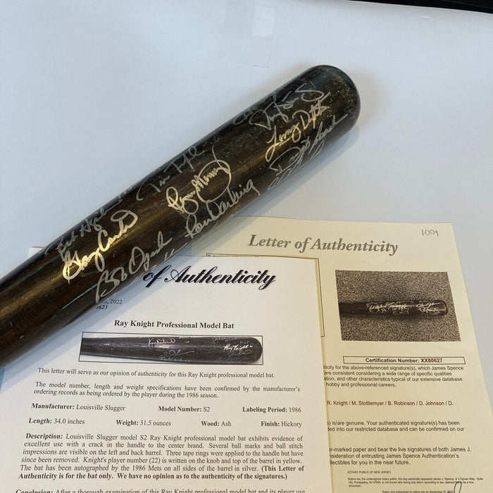 1986 New York Mets W.S. Champs Team Signed Ray Knight Game Used Bat PSA & JSA