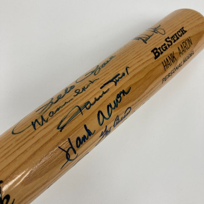 Mint All Century Team Signed Bat 10 Sigs With Willie Mays & Hank Aaron JSA COA