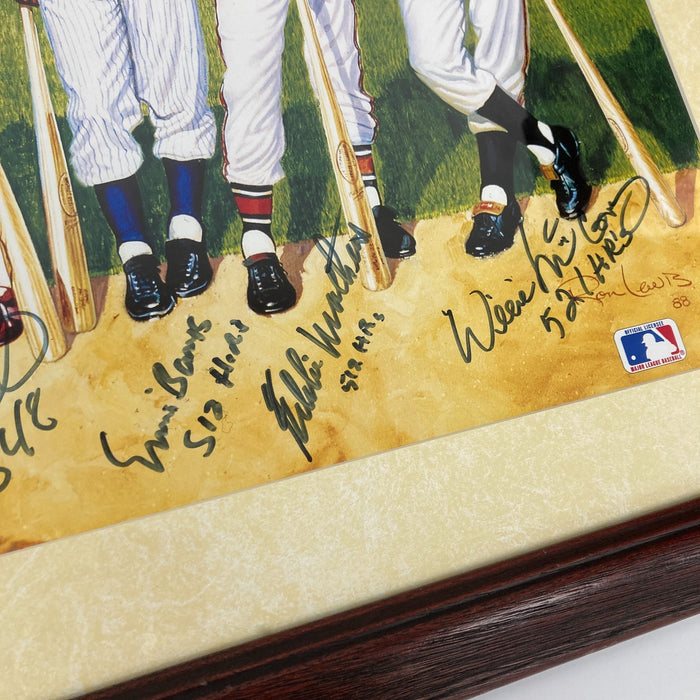 500 Home Run Club Signed Litho With Inscriptions Mickey Mantle Ted Williams JSA