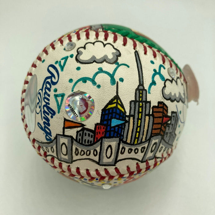 Mariano Rivera Signed Hand Painted Charles Fazzino Pop Art Baseball Steiner