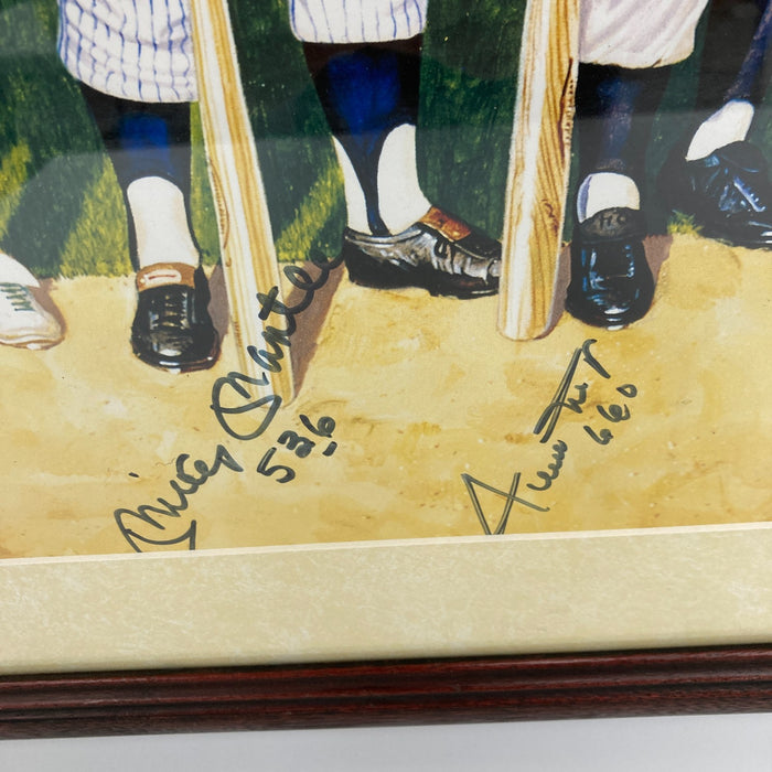 500 Home Run Club Signed Litho With Inscriptions Mickey Mantle Ted Williams JSA