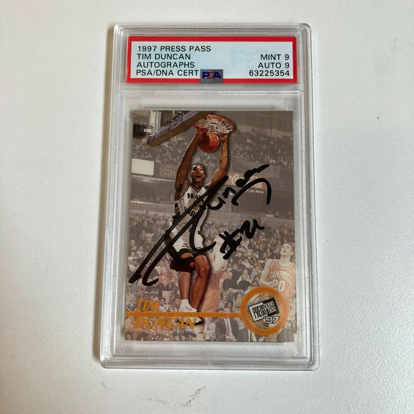 1997 Press Pass Tim Duncan Auto Rookie RC PSA MINT 9